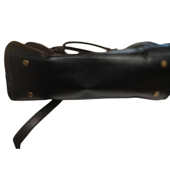 Frye & Co. Black Faux Leather Shoulder Bag W/Gold Hardware & Dual Handles - Picture 5 of 7